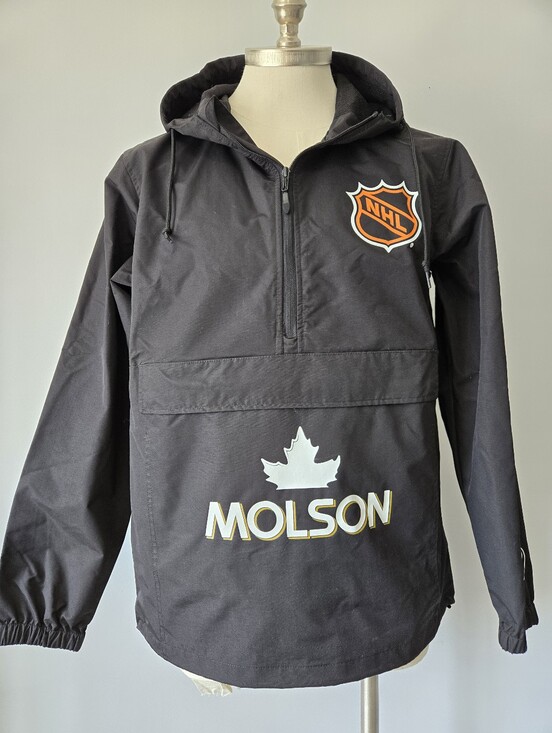 Mitchell & Ness Other - Mitchell & Ness ×Molson NHL NWT Black Pullover Nylon Windbreaker. Size Medium